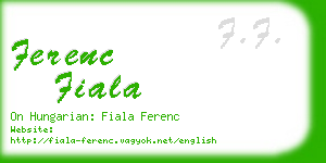 ferenc fiala business card